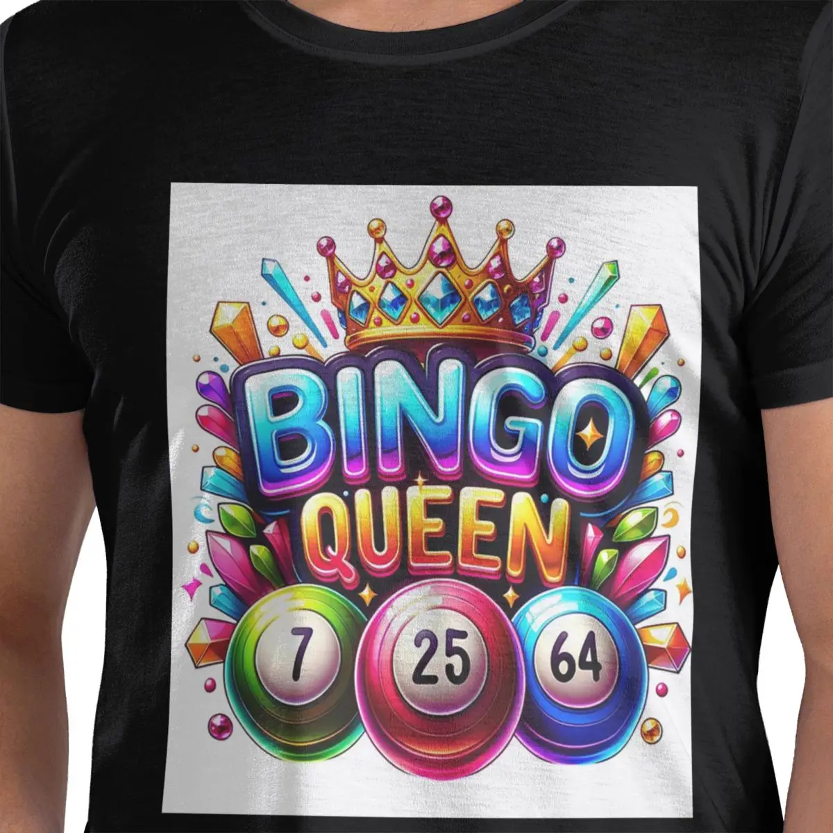 

Bingo Queen Best Player Of Vacation Bingo 100% Cotton T-Shirt Men's Funny T Shirts Men Round Neck Short Sleeve S-6XL