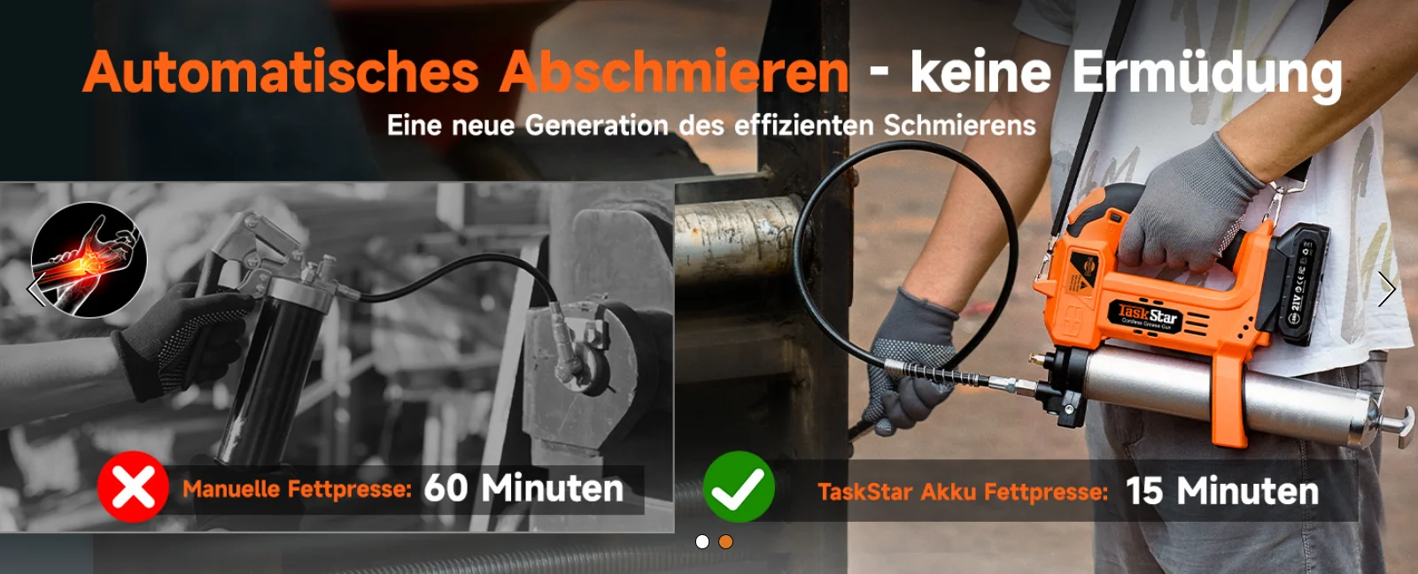Taskstar 10000PSI Elektrisches Fettpressen-Set, verbesserte Fettpresse 4,6 oz/min für Traktoren, LKWs, für Makita 18V Akku. – Detail 5