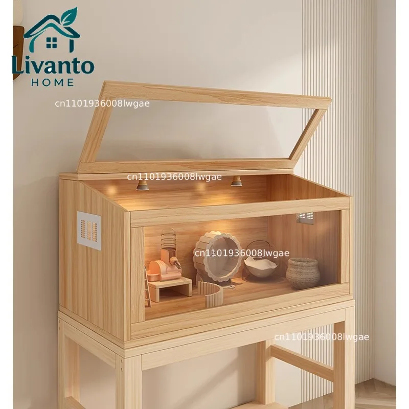 

Deluxe Hamster Habitat with Acrylic Box and Hedgehog Villa, Perfect Home for Golden Bears, Turtles, and More