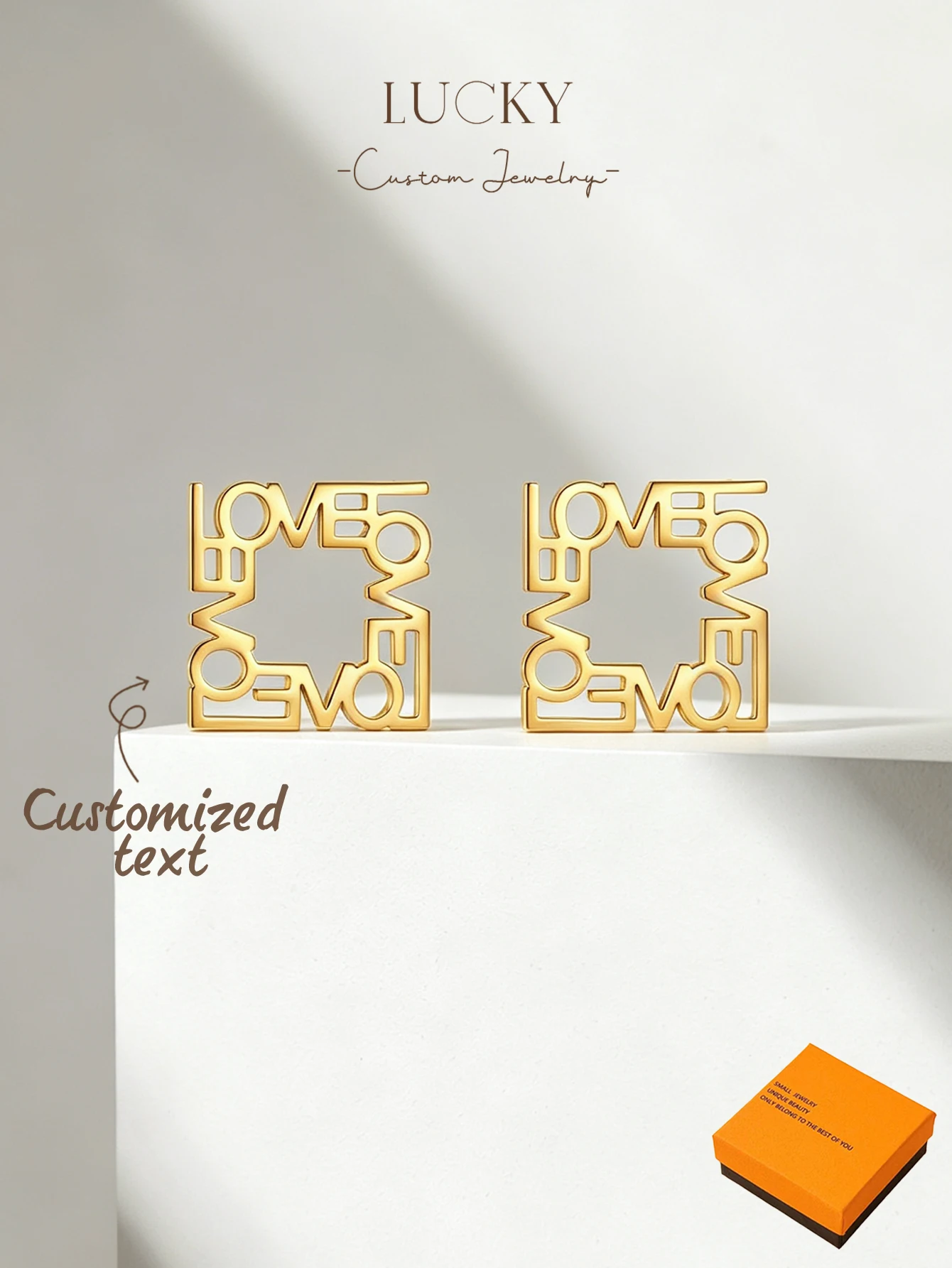 1 set of DIY custom women's name earrings, customizable names, simple daily style, product includes gift box, suitable for daily