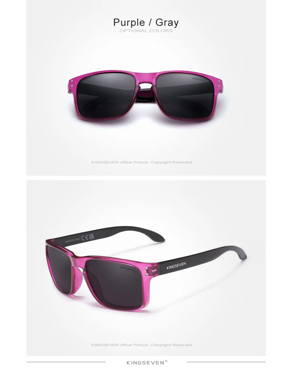 KINGSEVEN Retro TR90 Polarisierte Quadratische Sonnenbrille Frauen Männer Carbon Faser Muster Design Outdoor Sport Brillen – Detail 8