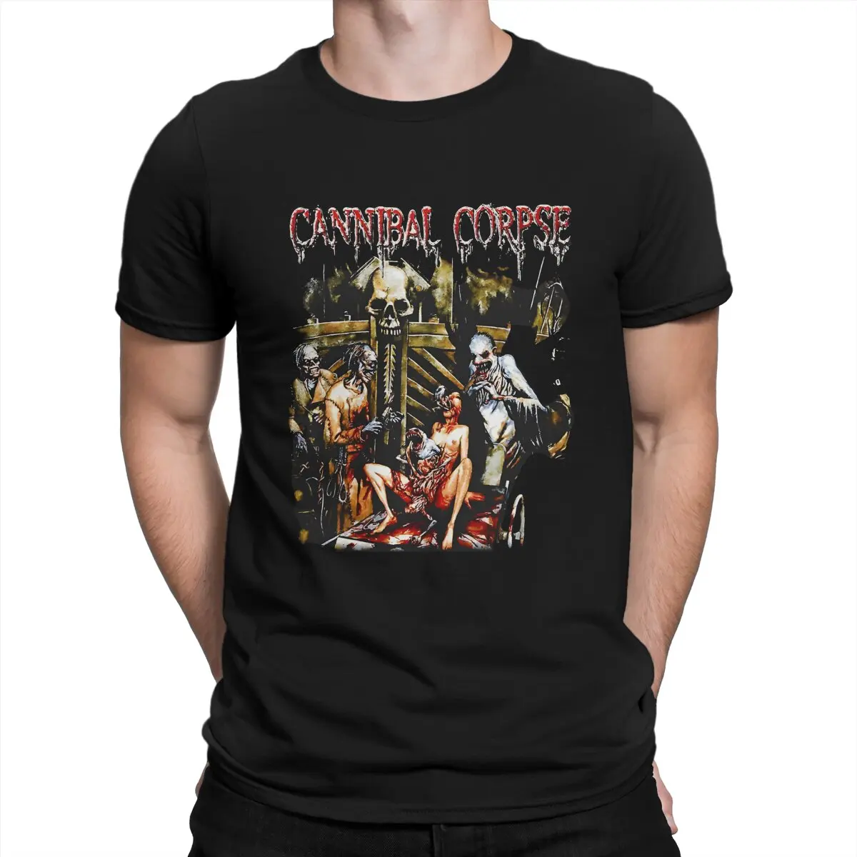 Rare Vintage Man\'s TShirt Cannibal Corpse Crewneck Short Sleeve 100% Cotton T Shirt Humor High Quality Gift Idea