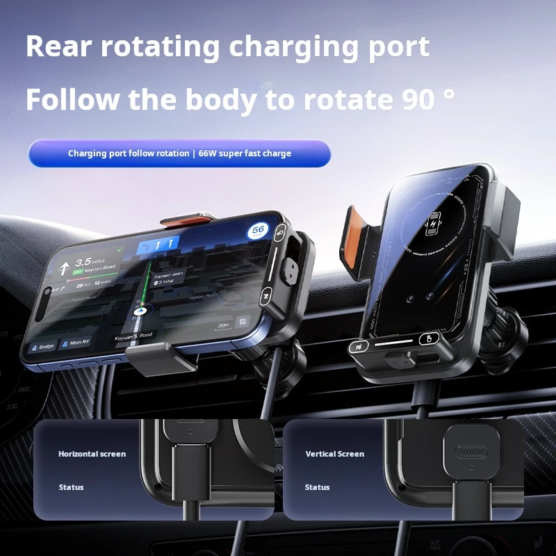 

Car Phone Holder, Suitable for MagSafe Wireless Charger @15W Fast Charging Exquisite Atmosphere Light