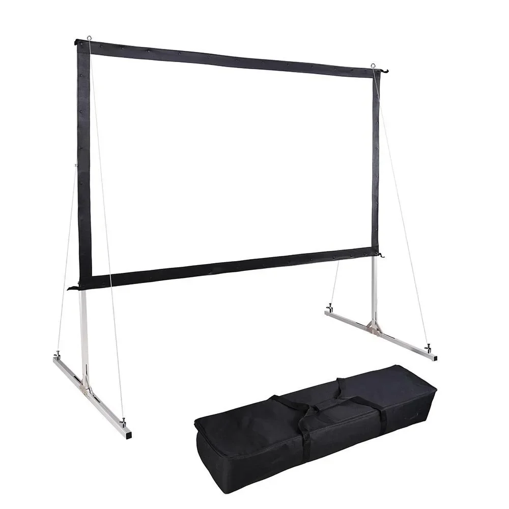 Portable Outdoor Front and Rear Projection Fast Fold Projector Projection Screen 180 Inch 16:9 with Flight Case