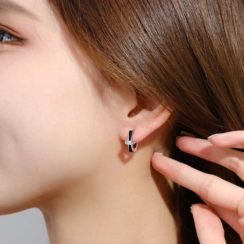 Fine Jewelry 925 Sterling Silver Earrings Inlaid With Zircon Crystal Flower Earrings Charm Jewelry For Women Gift Engagement
