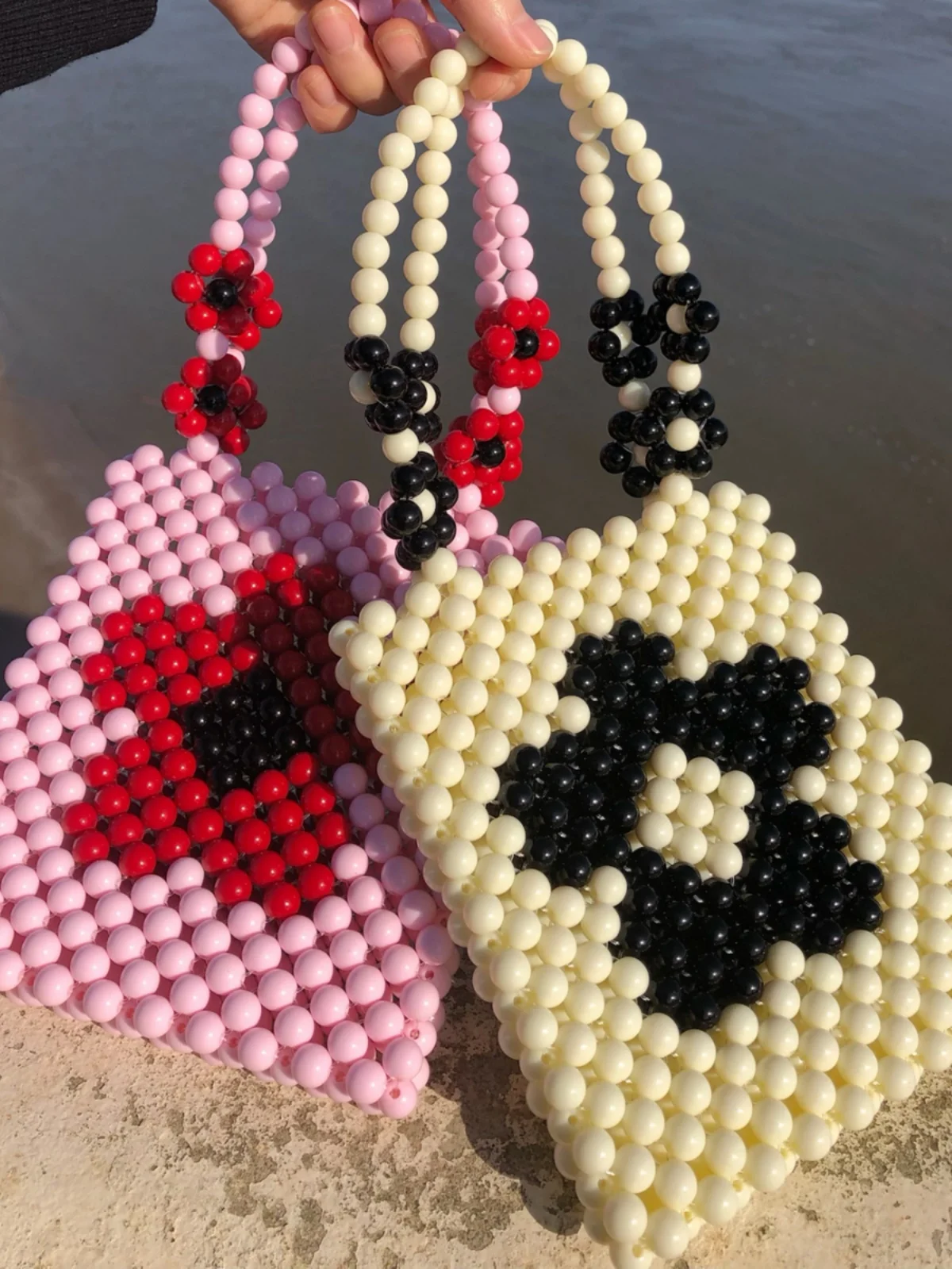 Handgemaakte kralen onderarmtas Nieuwe DIY Fre Flower Holiday Dameshandtas Eenvoudig Trendy Zacht Casual Sle Ademend Dagelijks gebruik