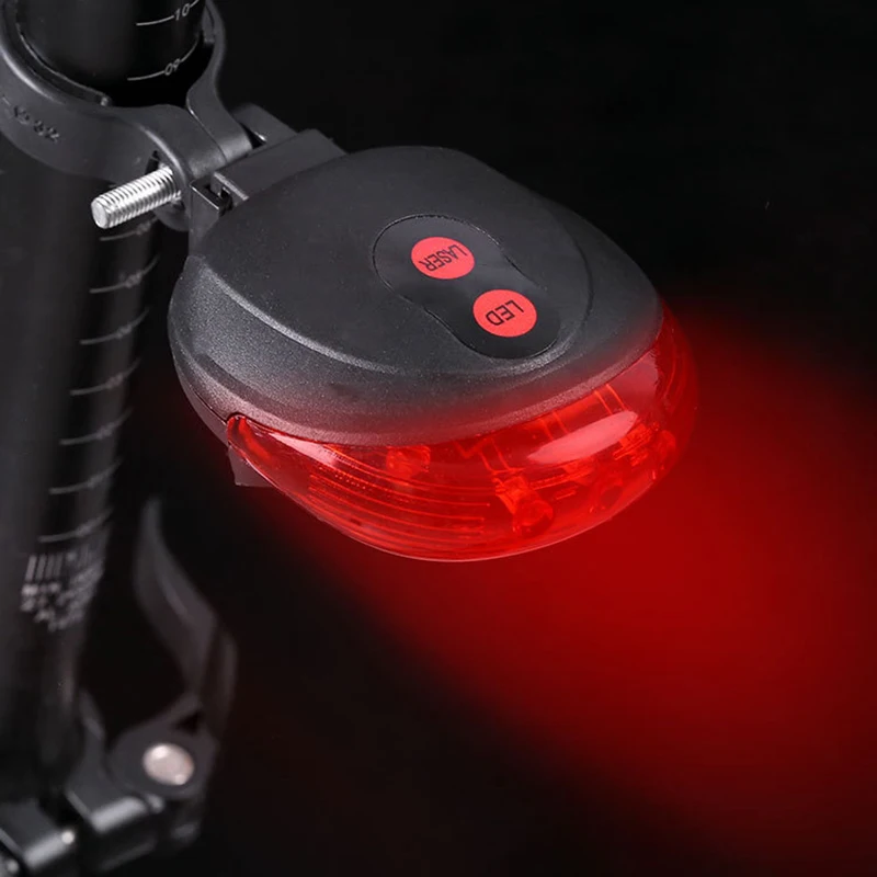Bicycle Laser Tail Light 5LED Parallel Line Laser Laser Tail Light Mountain Bike Warning Light