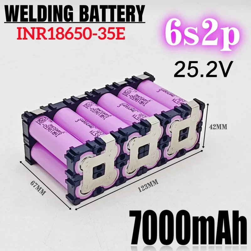 Air transport 3S2P 4S2P 5S1P 6S2P 18650 35E battery pack custom 18650 battery welding 7000mah battery pack 7.4V to 25.2v