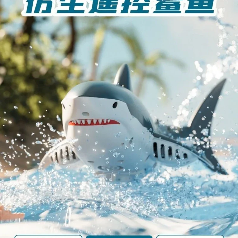 

Remote control shark charging can be launched into the water simulation megalodon model remote control boat children's toy boy