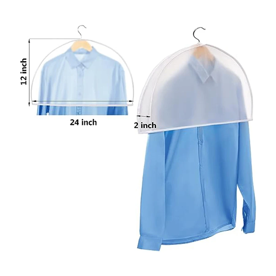 6 Piece Clothing Clear Shoulder Cover, Breathable Clothing Dust Cover for Suits, Coats, Jackets and Clothing Storage.