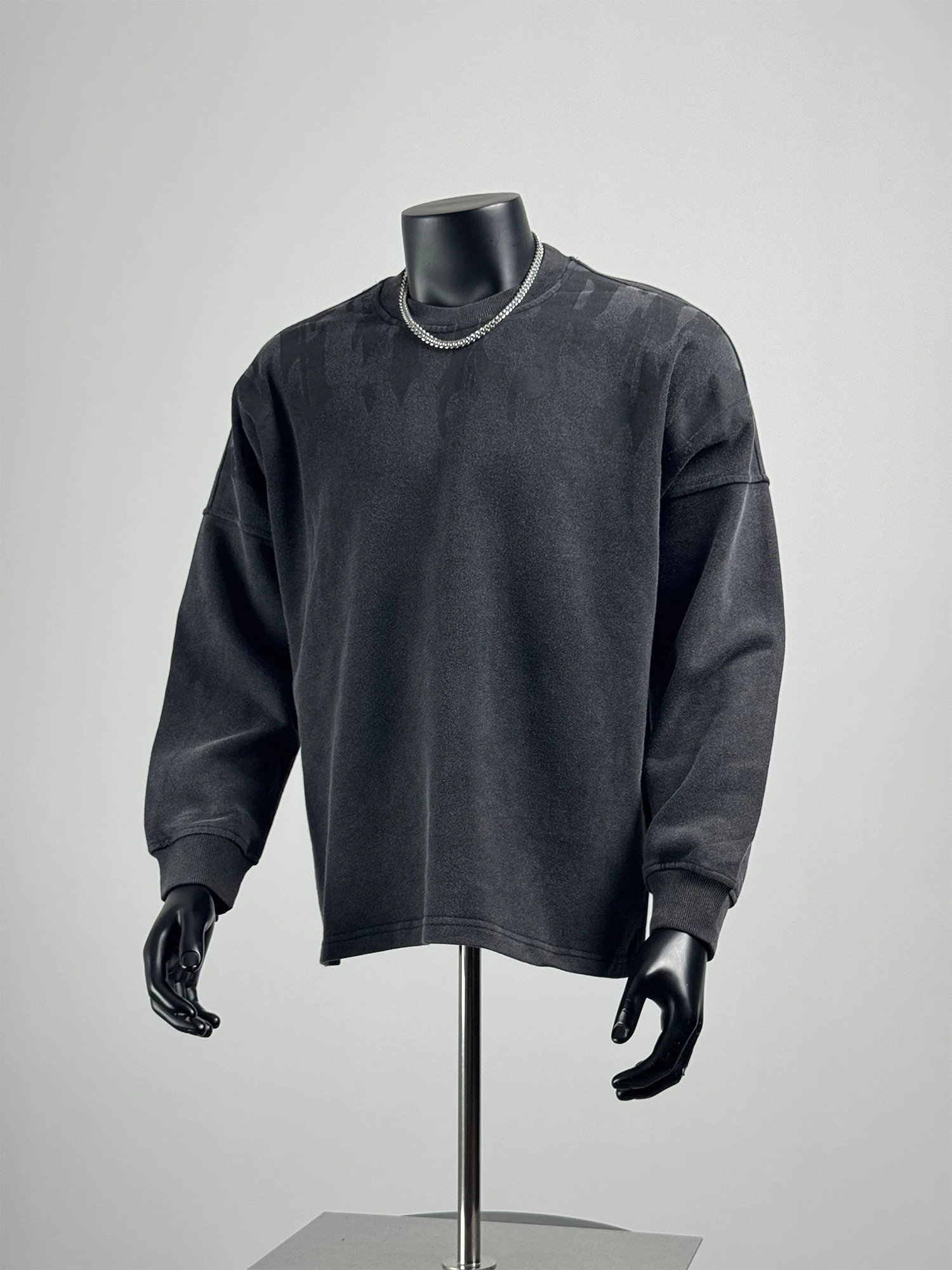 

Ретро-японский свитшот с круглым вырезом и принтом, мужской повседневный базовый топ, дышащий хлопковый топ с эффектом стирки, модный дизайн