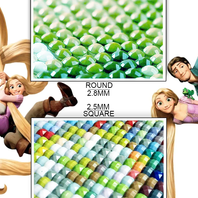 5d diy pintura diamante disney princesa rapunzel decoração de casa quadrado completo & redondo diamante bordado ponto cruz diamante mosaico arte