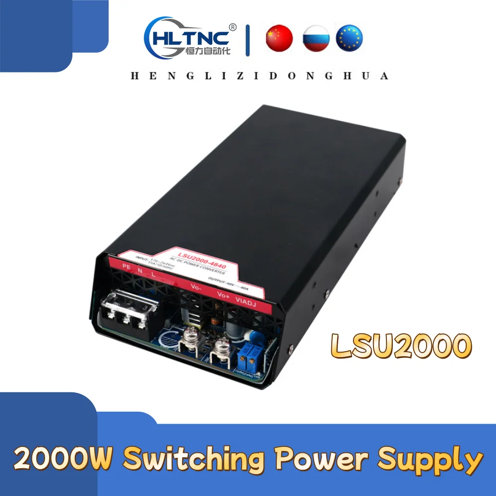 

HLTNC 2000W Switching Power Supply LSU2000 12V 24V 36V 72V 150V 220V 380V 440V AC to DC High Power for Industrial CNC Motor