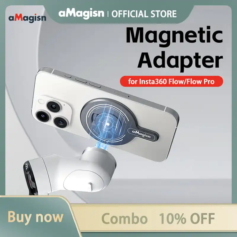 

aMagisn Portable Magnetic Adapter for Insta360 Flow/FlowPro Gimbal Stabilizer Smart Phone Magnetic Mount Accessories