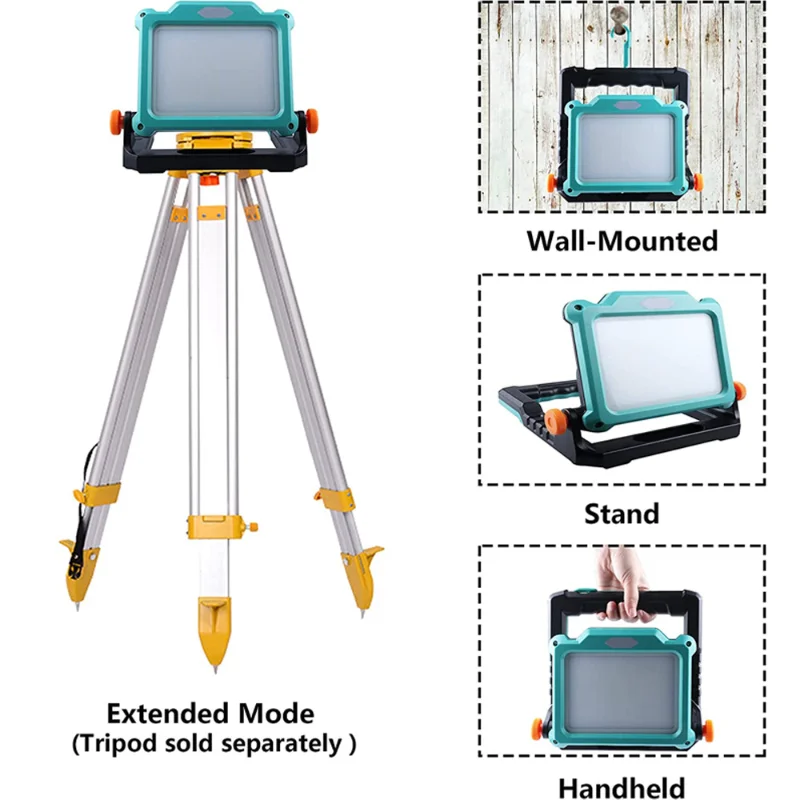 LED Work Light For Makita/DeWalt/Milwaukee/Bosch 18V Battery Floodlight Emergency Lamp Foldable Cordless Camping Tools Campfire