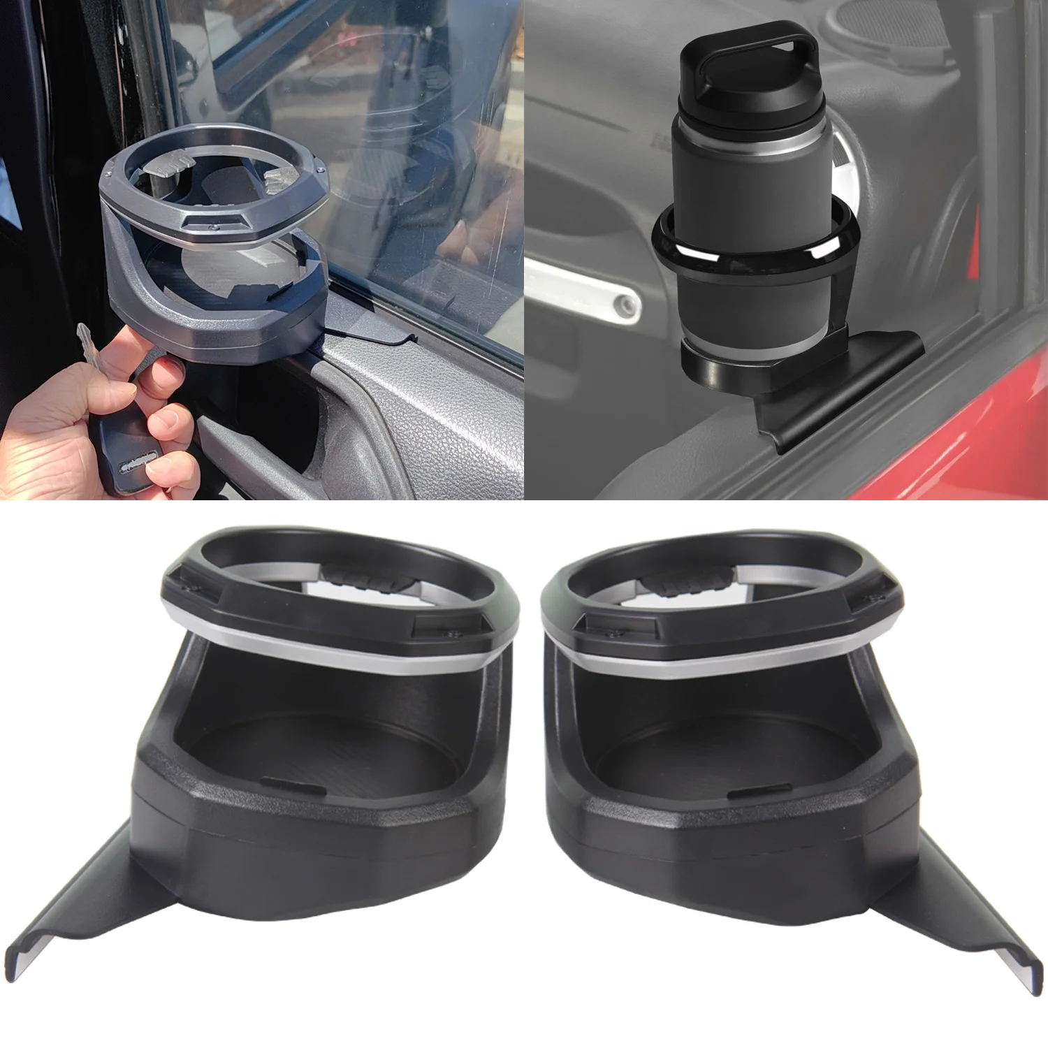 Car Window Cup Holder for Jeep Wrangler JK 2011-2018 Door Insert Bottle Stand