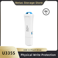 Netac USB 3.0 Flash Drive 64GB pen drive with Physical Write Protection Memory usb Stick U335S U-Disk