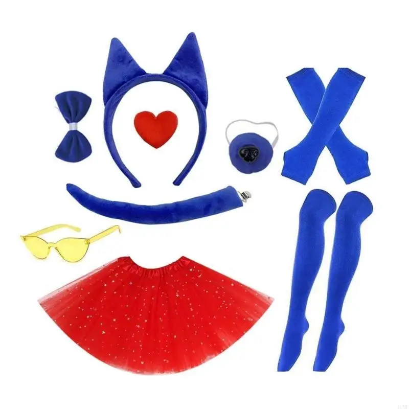 49mf Kid Sheepdog Trang phục Mũi đầu Bowtie Bowtie Váy Găng tay