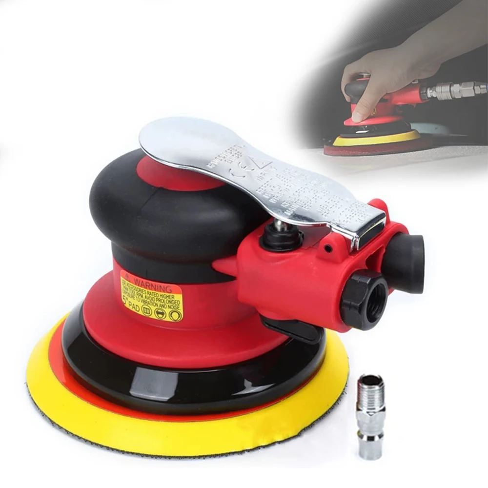 125mm Pneumatic Polishing Grinding Machine Orbital Sander with Dust Extraction for Car Paint Care Rust Removal Tools Waxing Tool