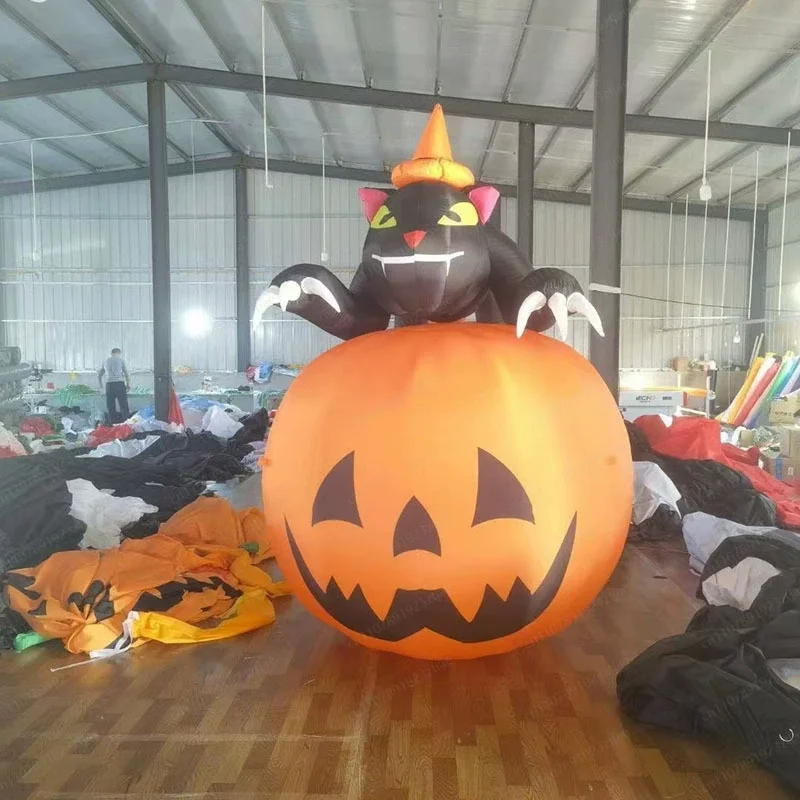 Halloween Inflatable Pumpkin Arch – Black Cat Witch Cartoon Ghost Eye Balloon Arch for Bar & Party Decoration