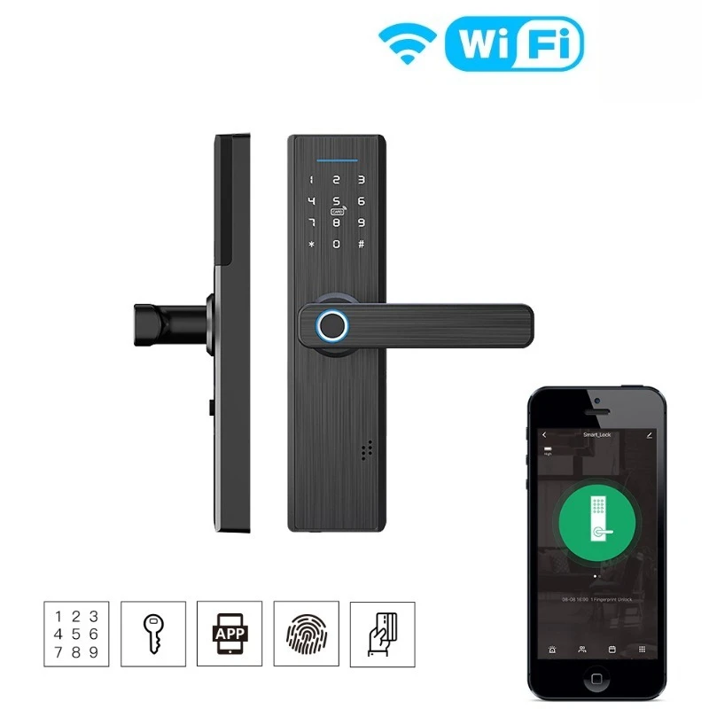 Wifi Smart Home Fingerprint Door Lock App Remote Control Timing Unlocking Remote Control Anti-theft Smart Door Lock