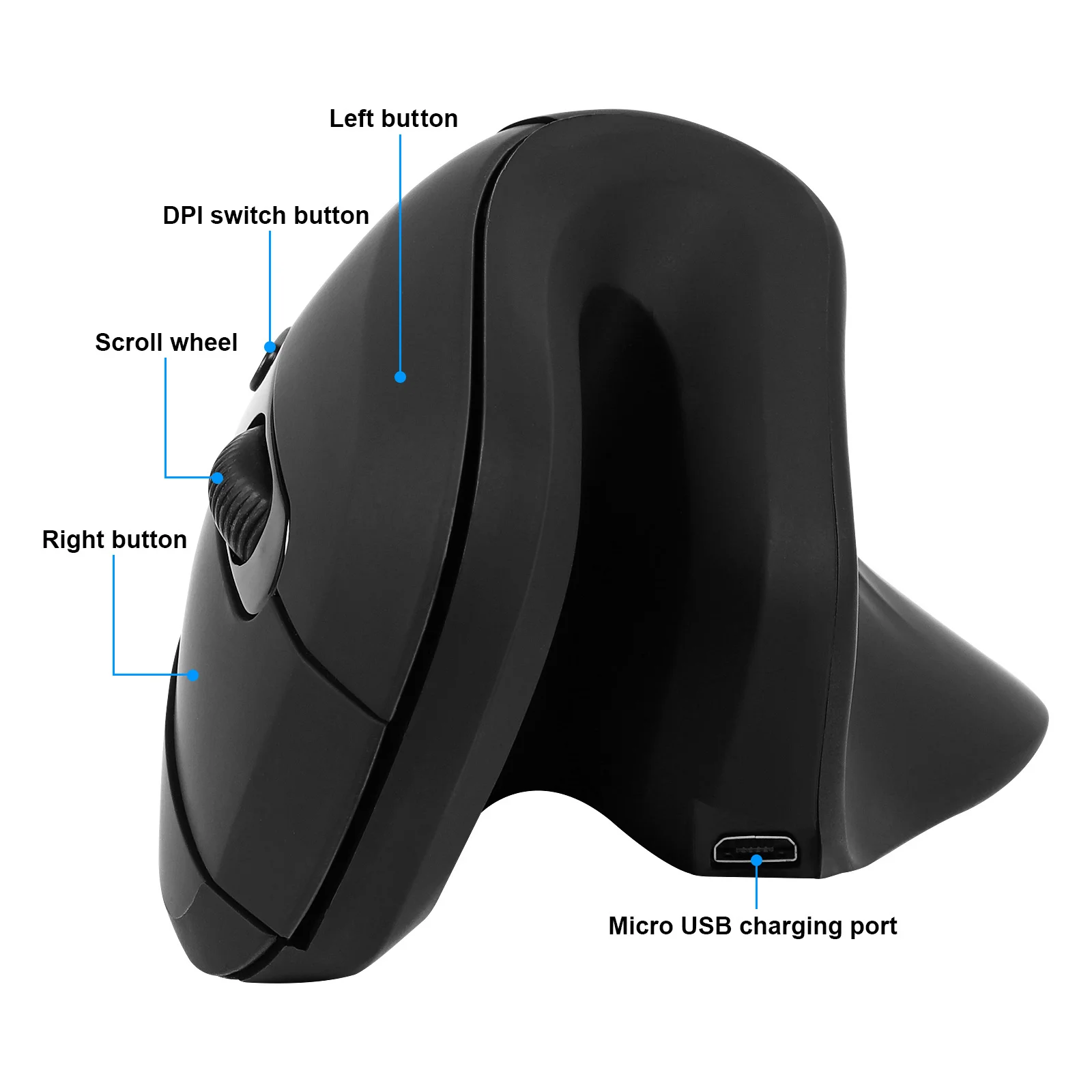 Ergonomic Vertical Mouse Wireless 2.4G Rechargeable Gaming Computer Mice 2400 DPI Optical Mause For Gamer Office For Laptop PC