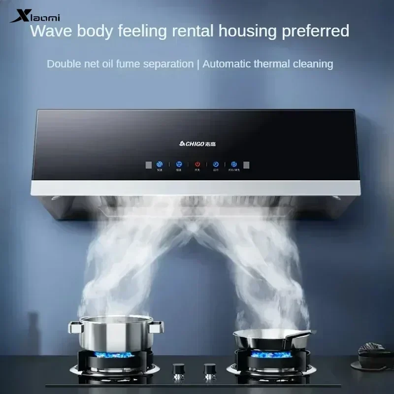 New Range hood large suction Chinese-style  home kitchen European oil suction machine automatic cleaning rental room hood