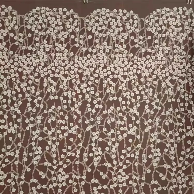 

Beaded Sequin Embroidered Lace Mesh Fabric for DIY Sewing Wedding Dress Garment Accessories Clothing Fashion Material Cloth