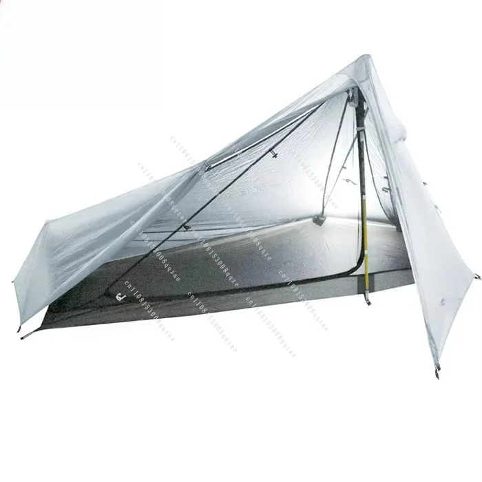 Ultralight 1 Person Tent 15D Silicone Coated Nylon Poleless Backpacking Tent Waterproof for Hiking Camping Outdoor