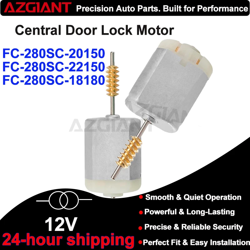 Pestillo de puerta lateral de coche con cepillo de carbón y cobre Azgiant con motor de bloqueo eléctrico para VW GOL/FOX Smart Forfour W451 MK1, accesorios de motor
