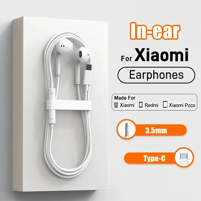 

Headphones For Xiaomi 13 12 11 10 Pro Ultra Wired Earphone For Redmi Note 10 11 12 Turbo 3.5mm In-Ear Earbuds Accessories
