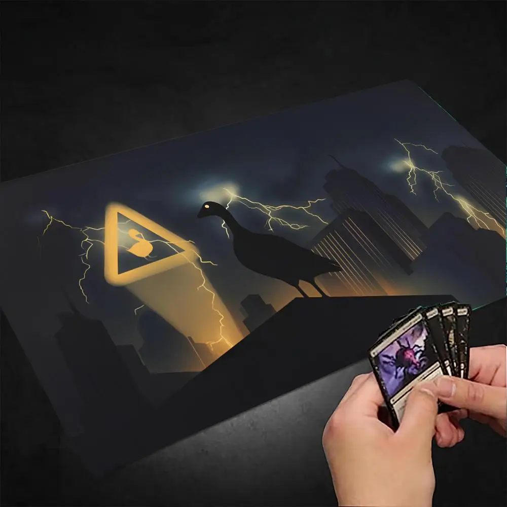 

Игровой коврик Goose in Lightning Magic Party из прочной резины для игр MTG и TCG, 35x60 см, коврик для мыши, настольный коврик для офиса, удобный дизайн