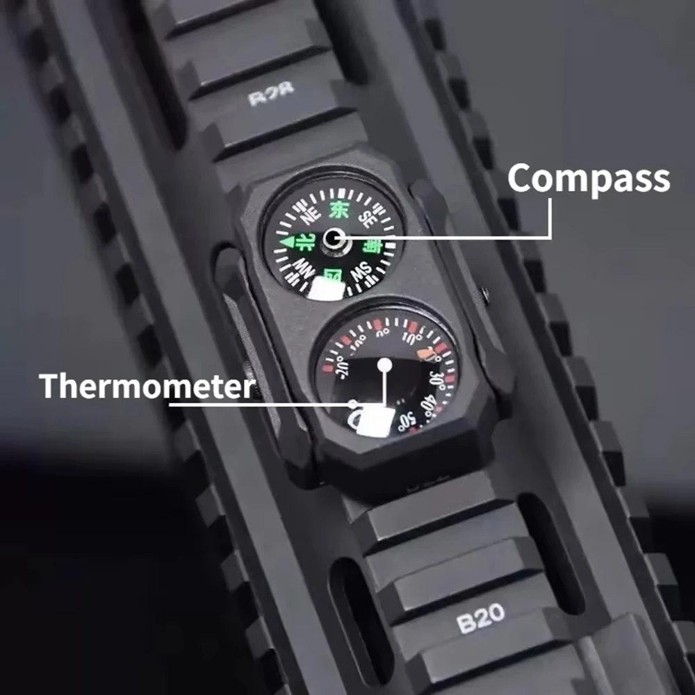 

Tactical Navigation Thermometer Combo 2 In1 Detachable Accessory Compatible 20mm Rail AR15 M16 M4 Airsoft