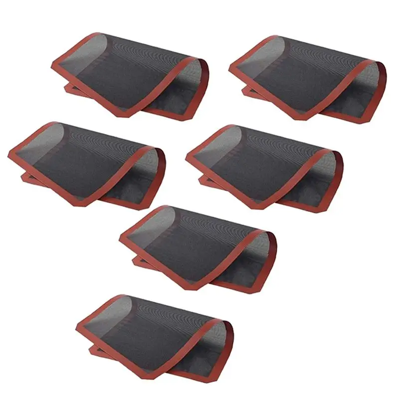 PZHI-6 Pcs Silicone Baking Mat Sheet,Non-Stick Oven Liner Perforated Mesh Pad,Baked Bread Biscuits Mat,Double-Sided Available