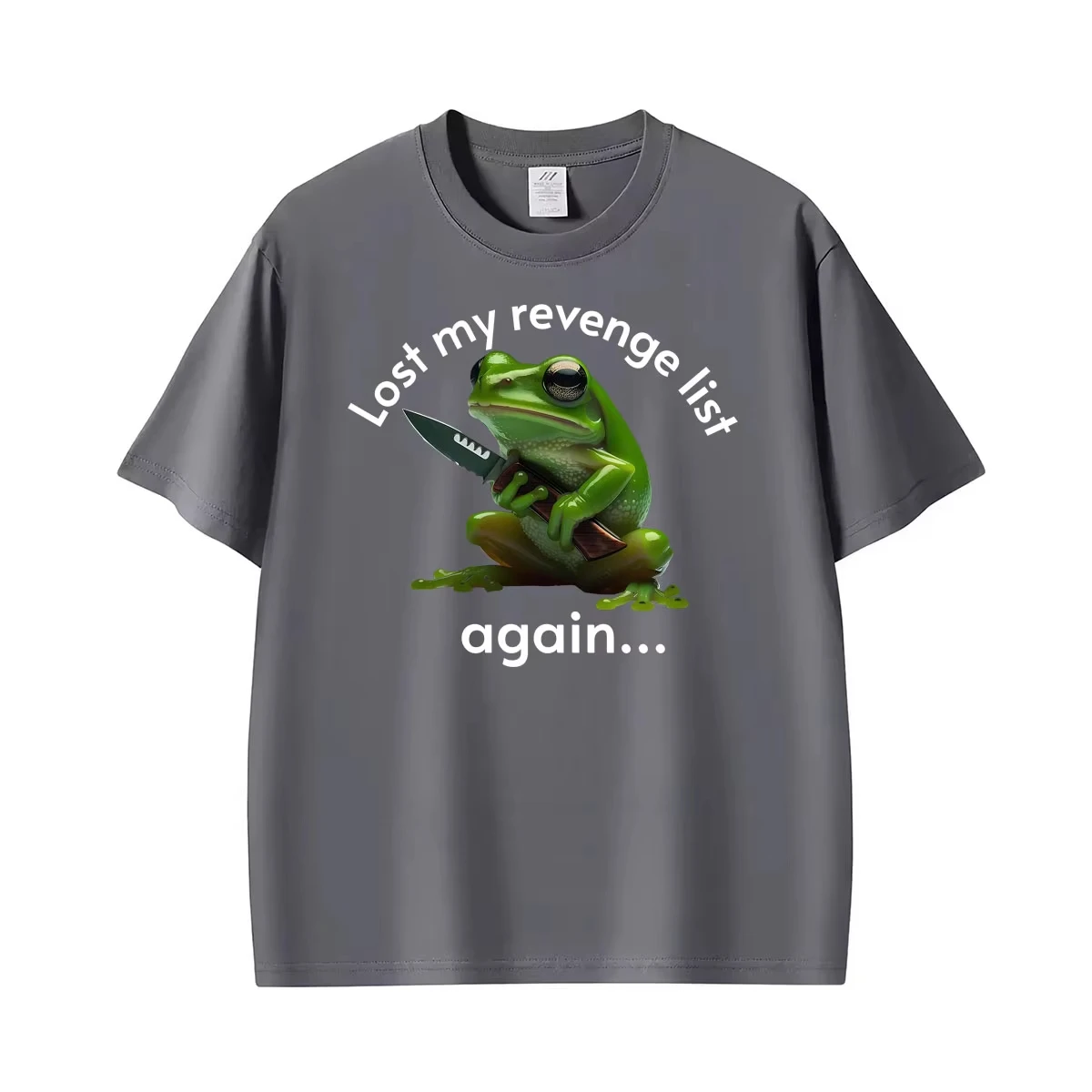Lost My Revenge List Again...Funny Frog Graphic T Shirts Men Women Casual Cotton T Shirt Harajuku Oversized Short Sleeve T-shirt