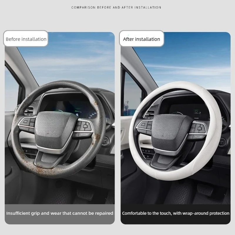 For  Toyota Sienna Granvia Steering Wheel Cover Nappa Leather/Suede Anti-Slip Sweatproof Breathable Car Interior Accessories