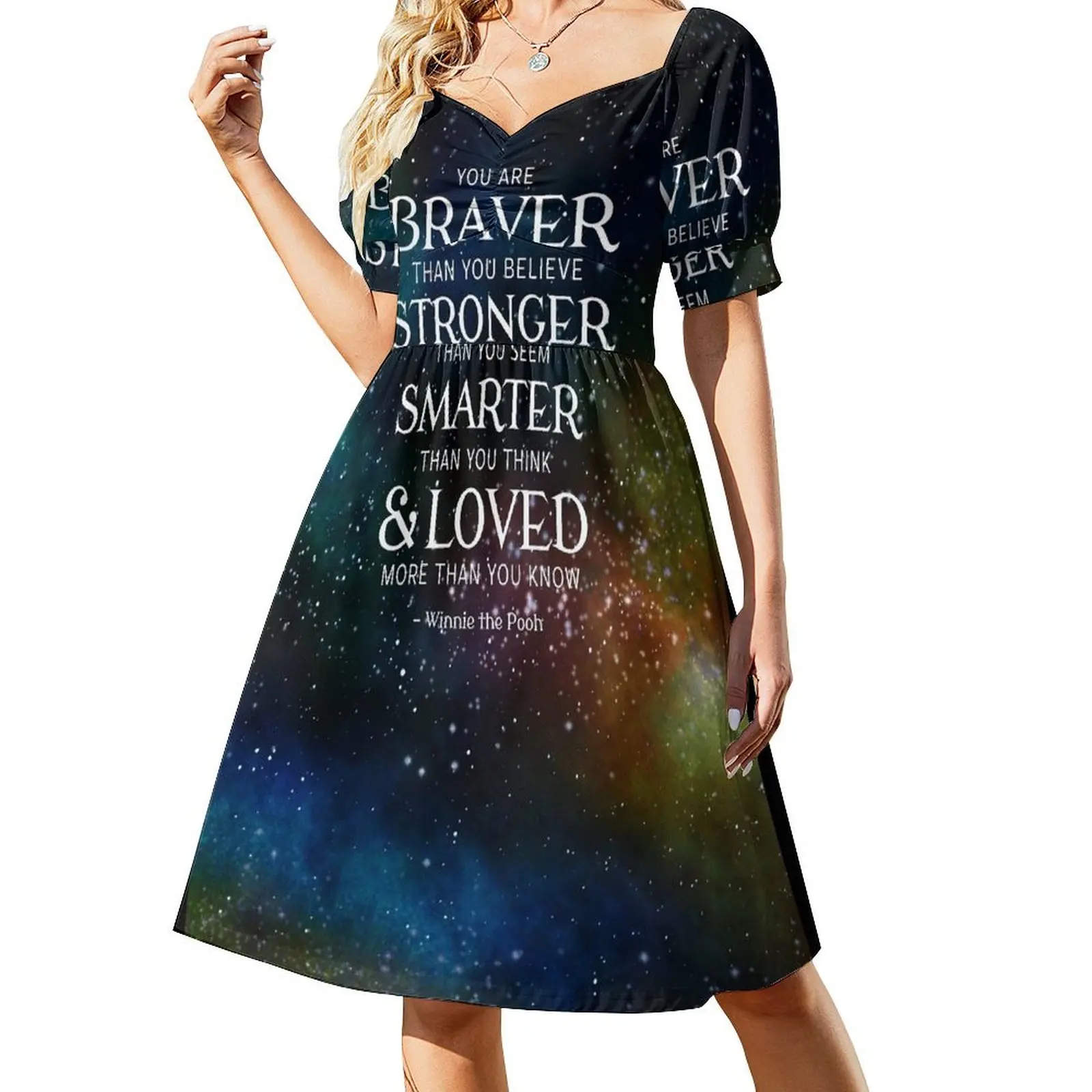 

You Are Braver, Stronger, Smarter, & Loved Short Sleeved Dress womens dress long sleeve dress long women summer