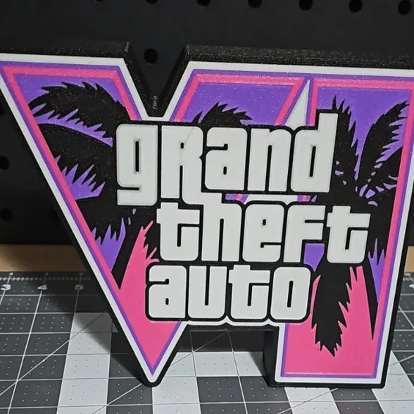 In Stock Grand Theft Auto 6 Led Light Box 3d Printed Game Logo Ambient Lamp Desktop Wall Decor Creative Night Light For Fans