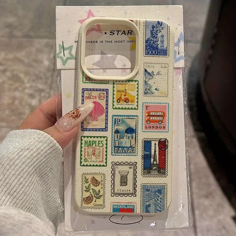 Vibrant Retro Stamp Lichee Design Phone Case For iPhone 18 17 16 15 14 Pro Max Plus Air 11 12 13 Plus XR XS 16E Shockproof Cover