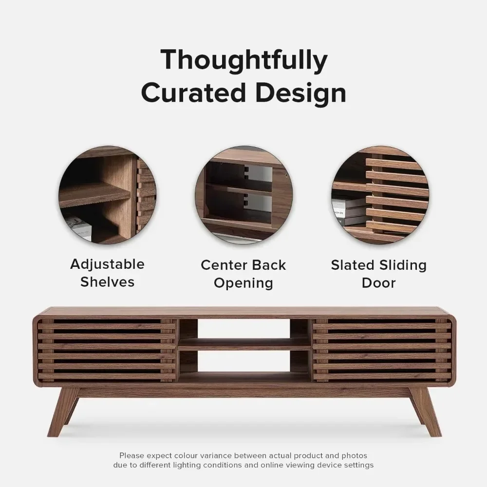 Meados do século moderno TV Stand, Farmhouse TV Stand, Centro de entretenimento com armazenamento, 59 polegadas, 55 polegadas, 60 polegadas, 65 polegadas