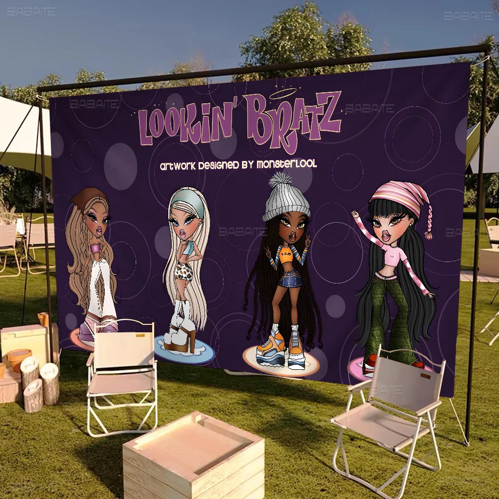 Bratz Banner INS Style Outdoor Party Decoration Atmosphere Flag