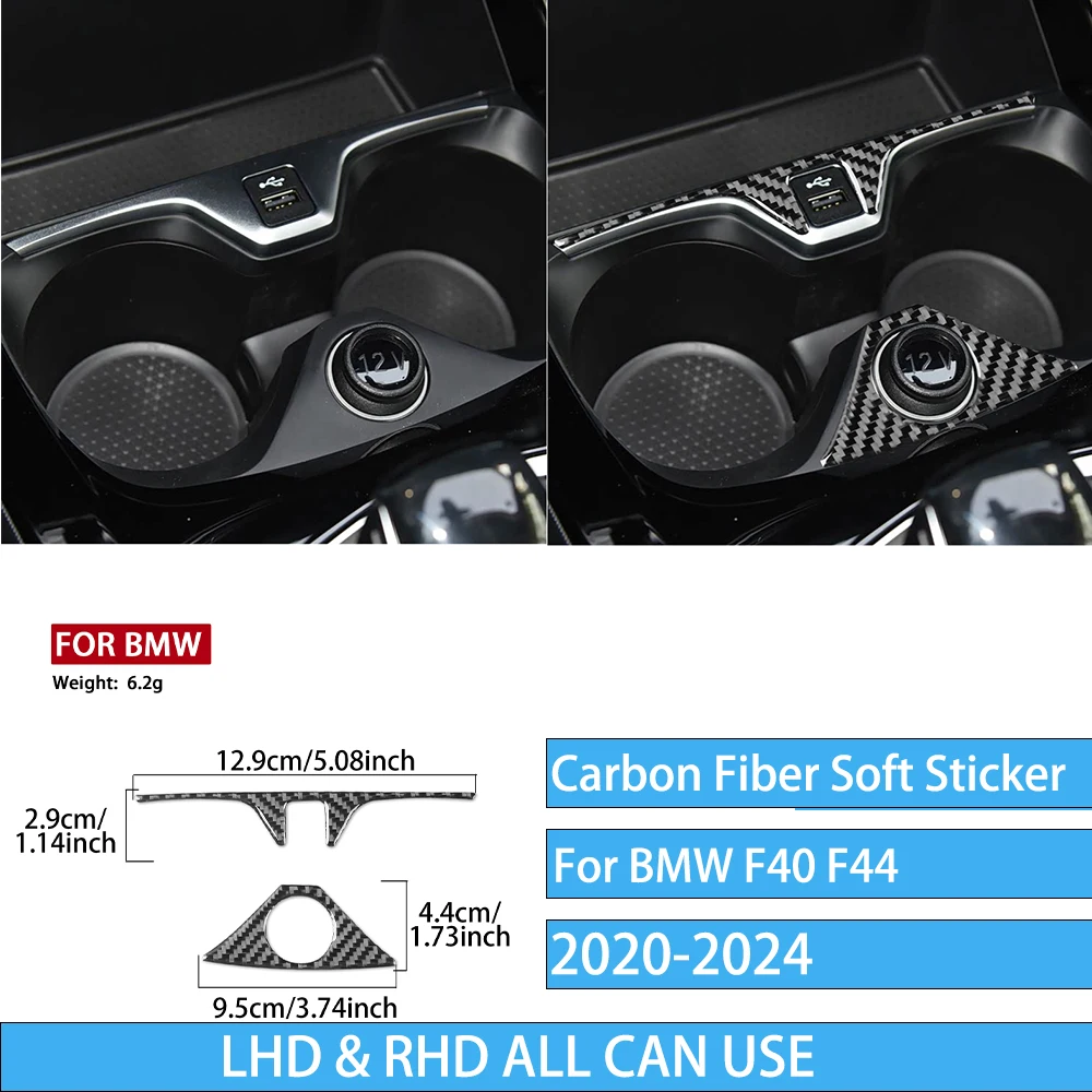 Echte carbon fiber auto-accessoires zwarte trim cover zachte sticker voor BMW 1/2 Serie F40 F44 2020 2021 2022 2023 2024