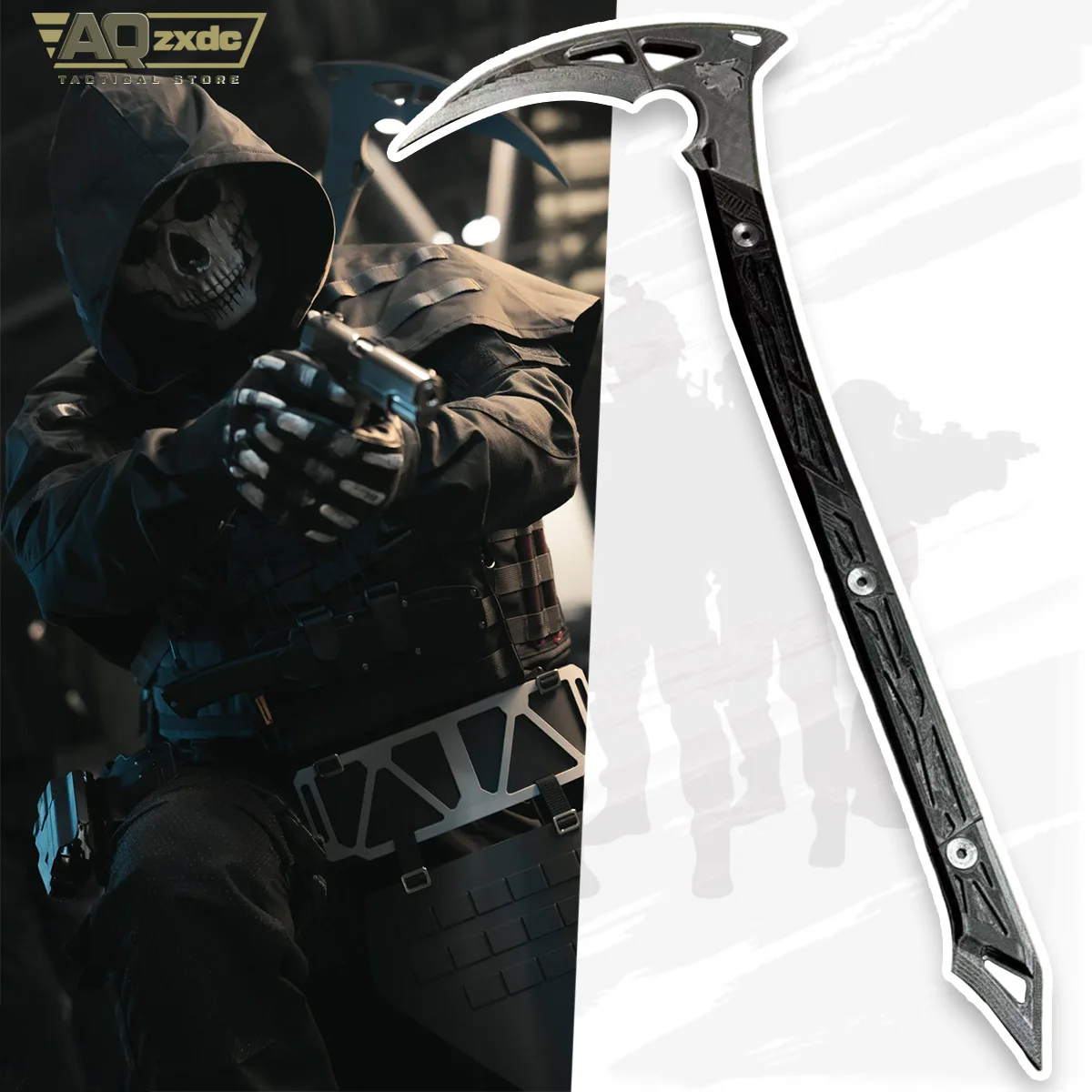 

AQzxdc Ghost Коса Смерти COD16 Ангел Смерти Ghost COS Коса Смерть Топор для Хэллоуина Косплей Вечеринка