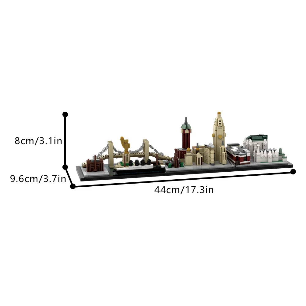 고브릭 MOC 1900 년대 뉴욕 도시 스카이라인 빌딩 블록 모델, 19 세기 유명한 뉴욕 랜드마크, 브릭 조립 장난감