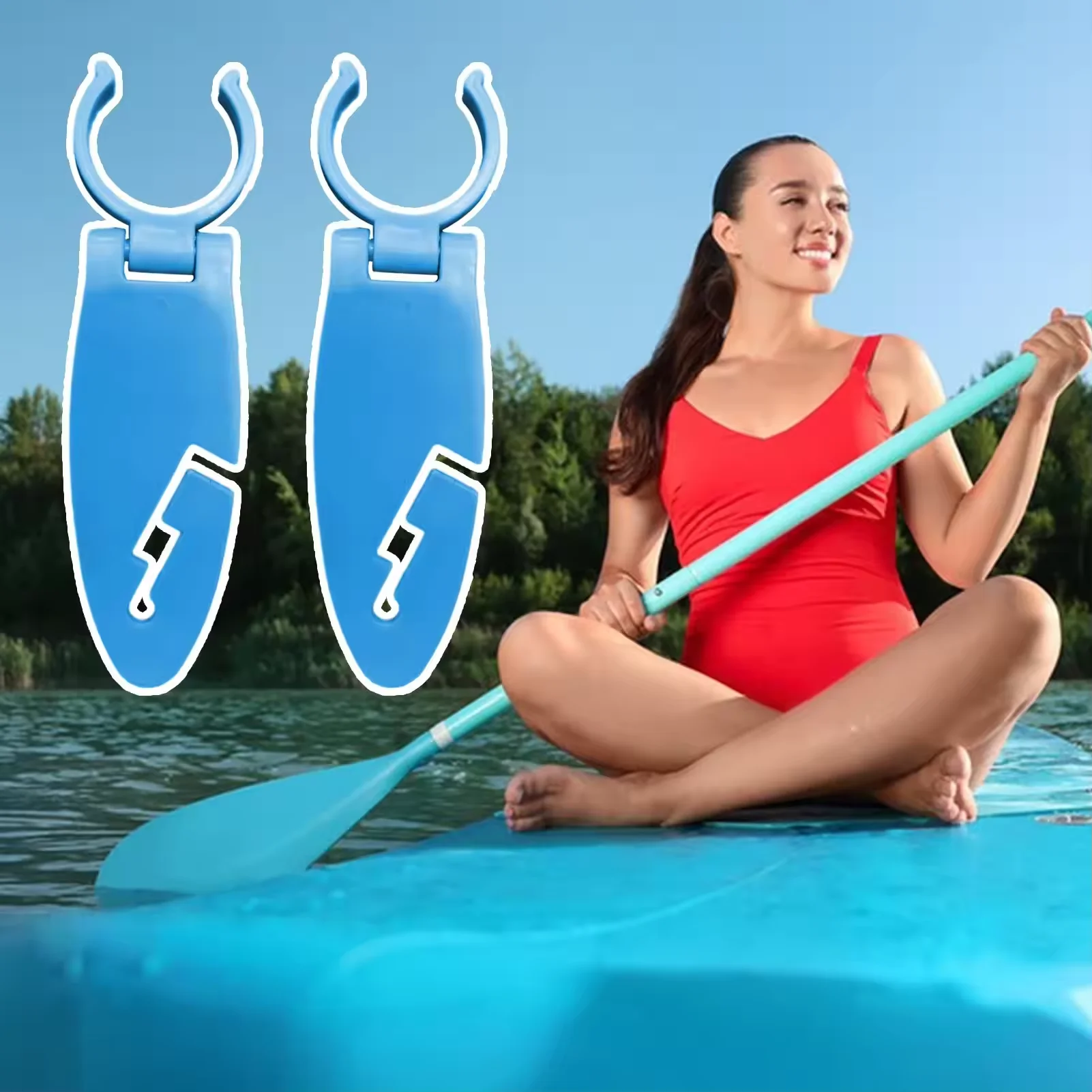 2pcs Stand Up Paddle Board Clips SUP Paddle Holder Kayak Fixing Clamps Paddle Keeper for Kayaking Paddleboard Accessories