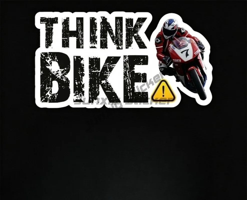 Cartoon Creativity Think Bike Stickers, for Car Van Lorry Bike Safety Vinyl Self Adhesive Stickers