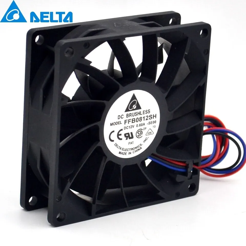 

New 8025 8CM 80mm chassis fan 12V 0.6A FFB0812SH high speed cooling fan violence 80*80*25mm