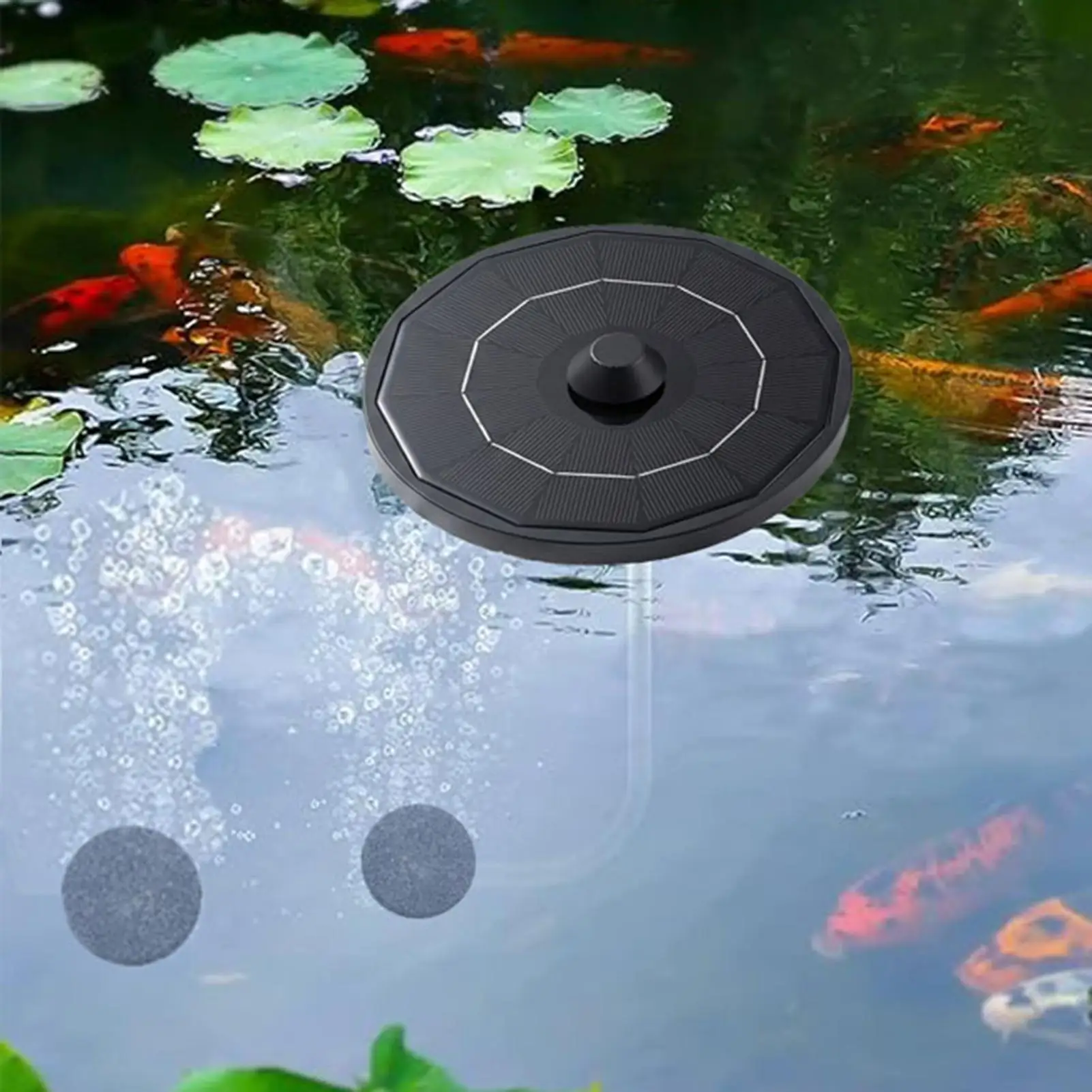 Solar Fish Tank Aerator 6V Floating Waterproof High-Efficiency Fish Tank Air Stone Oxygenator Pump for Garden Aquarium Pool