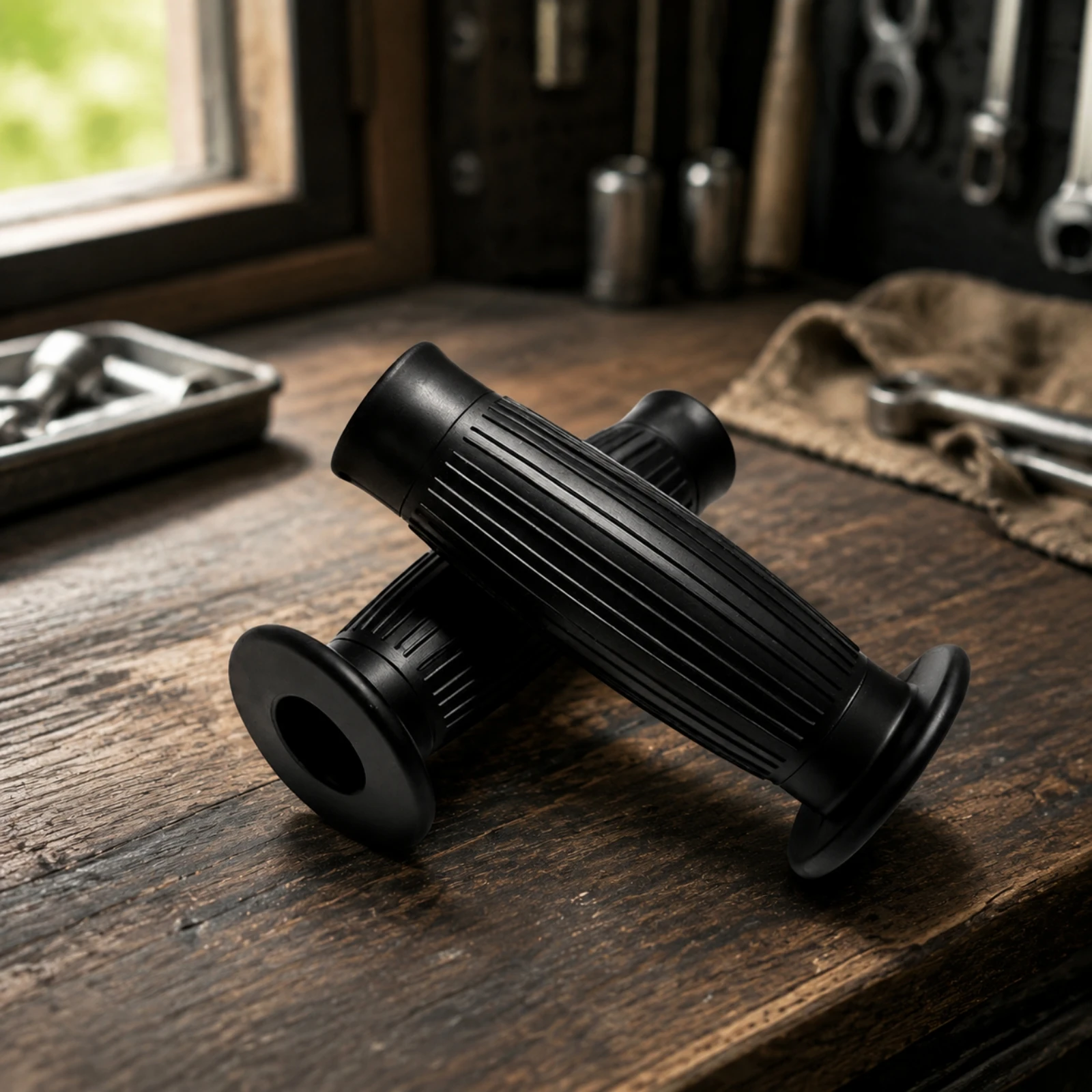 TPR Motorcycle Handlebar Grips Long-Lasting Ribbed Motorcycle Handlebar Grips Motocross Grip Easy to Install Racing Grip 7/8