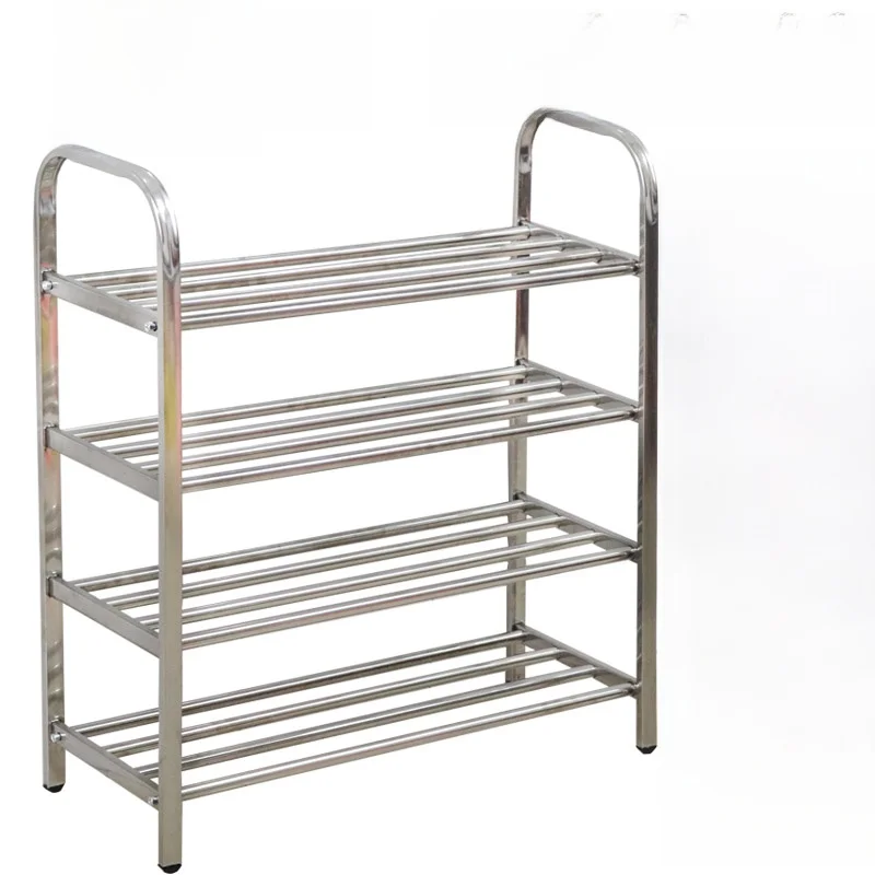 Economic Stainless Steel Shoe Rack Multi-Layer Simple Home Storage Shoe Cabinet Dormitory Bedroom Dustproof Shoe Stand